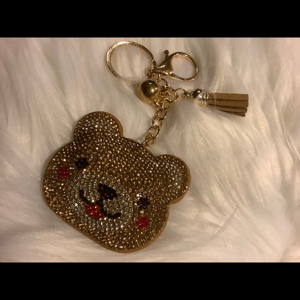 Brown & gold Shimmer Bear Keychain🐻